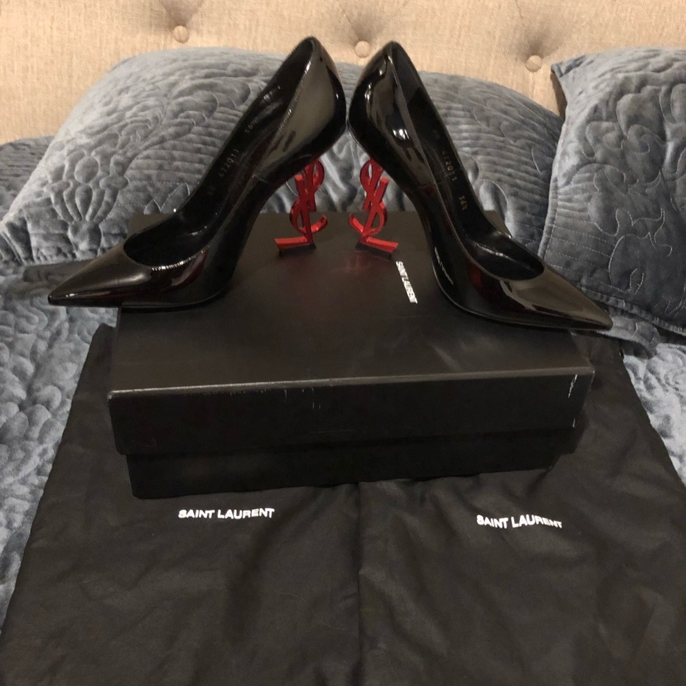 YSL black heels new never used 36.5 US size 6.5